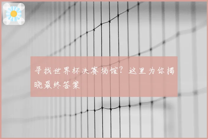 寻找世界杯决赛场馆?这里为你揭晓最终答案